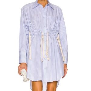 AKNVAS Striped Blue Shirt Dress Size S